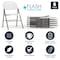 Flash Furniture White Plastic Folding Chair, PK6 6-DAD-YCD-50-WH-GG - alternate 2